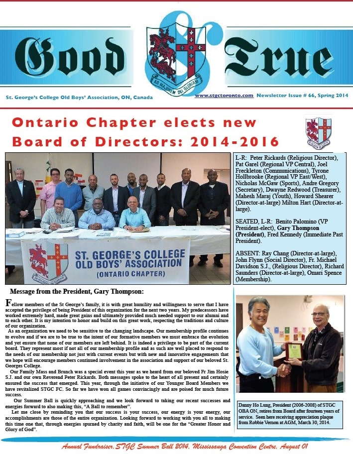 Good & True 2024 Spring Newsletter St. College Old Boys